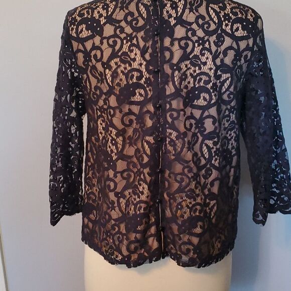 Blue Lace Blouse - Picture 2 of 4